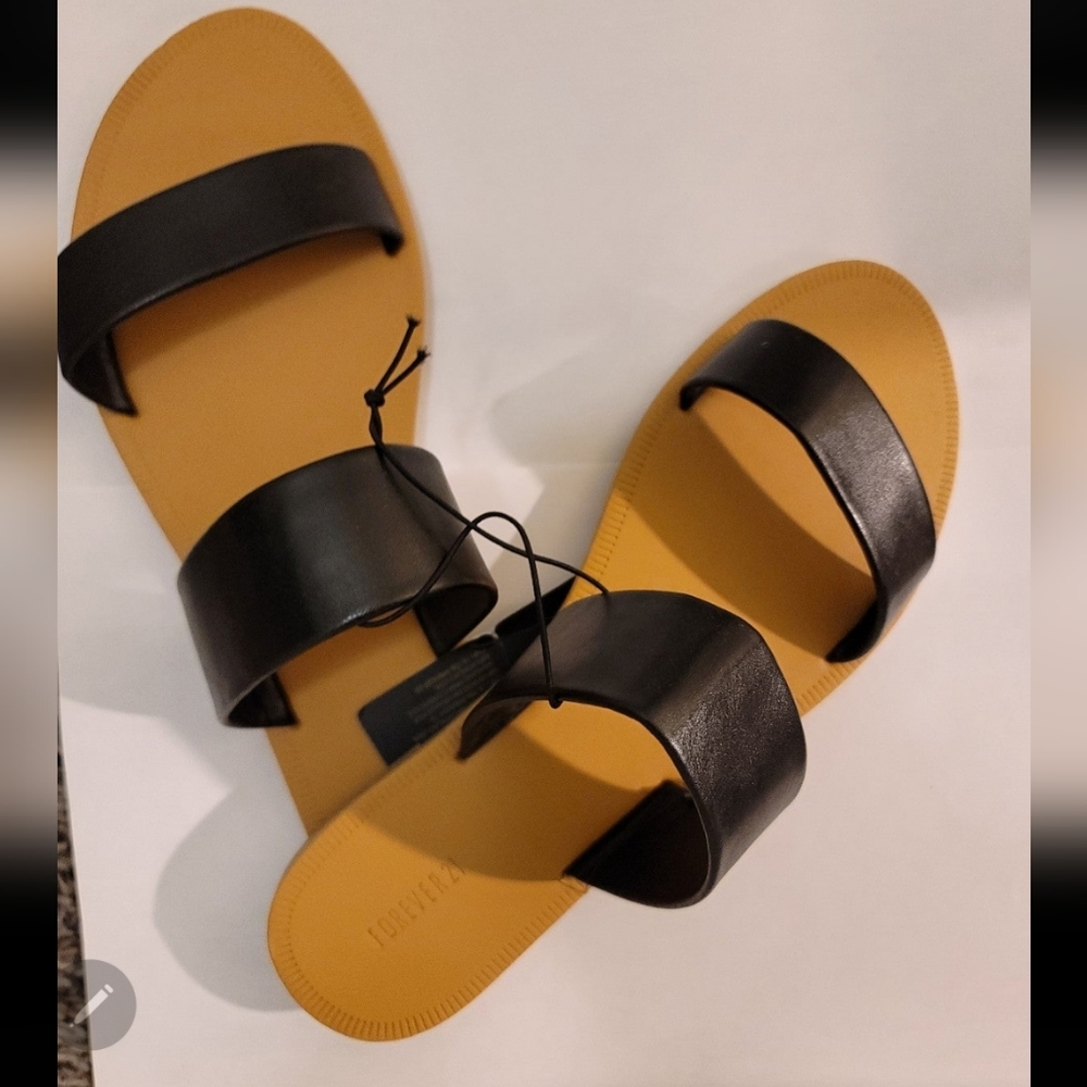 Sandals, size 8, black,